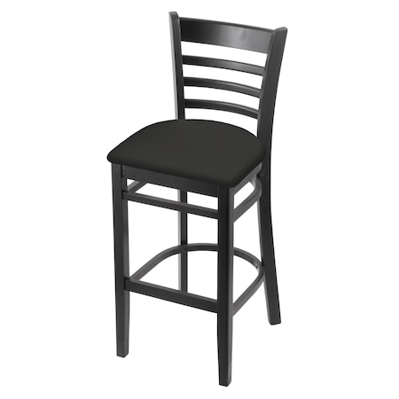 Holland Bar Stool Co 30" Bar Stool, Black Finish, Canter Iron Seat 314030Blk008
